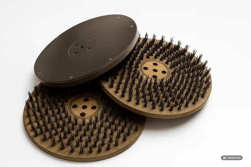 Disc brush used for stubborn residues (AI-modified)