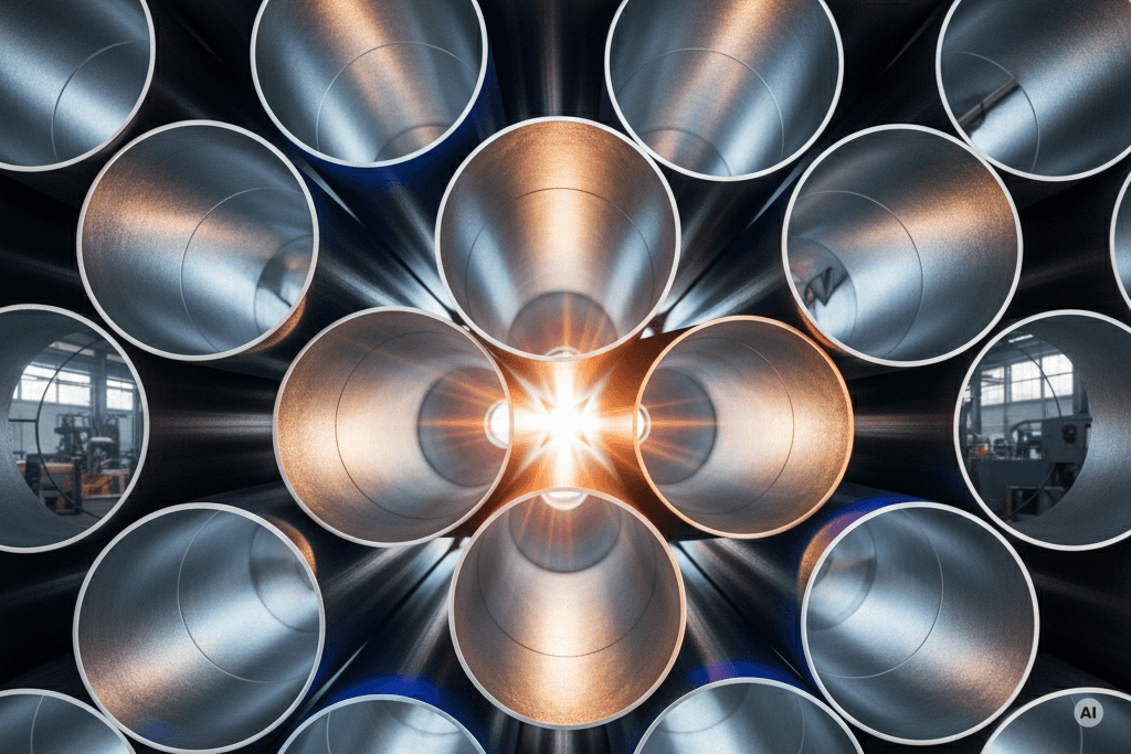 Metallic, cylindrical pipes (AI-generated)