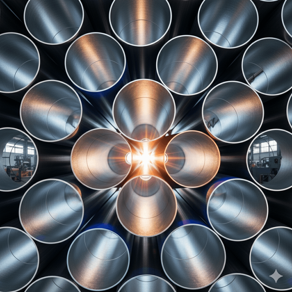 Metallic, cylindrical pipes