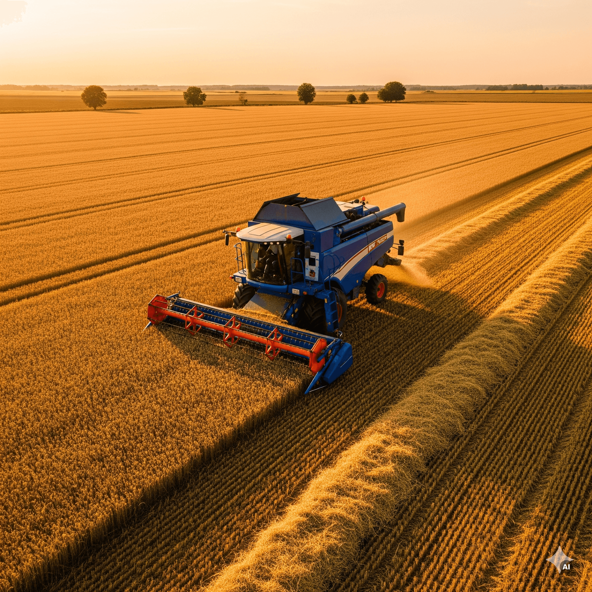 Harvester on a field (AI-generated)