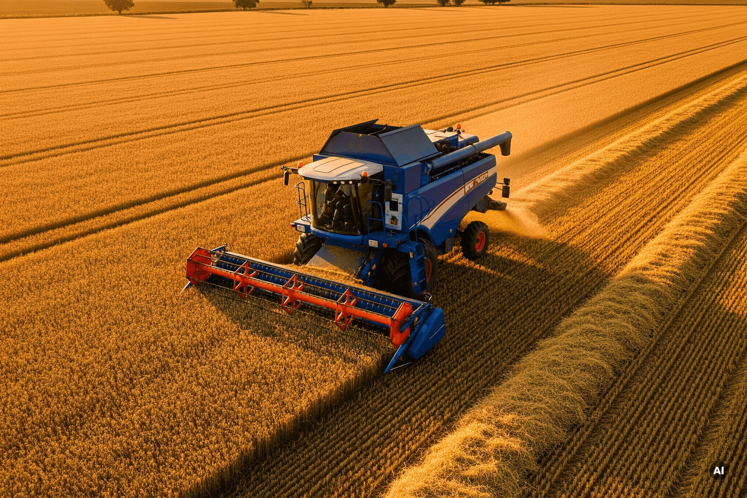 Harvester on a field (AI-generated)