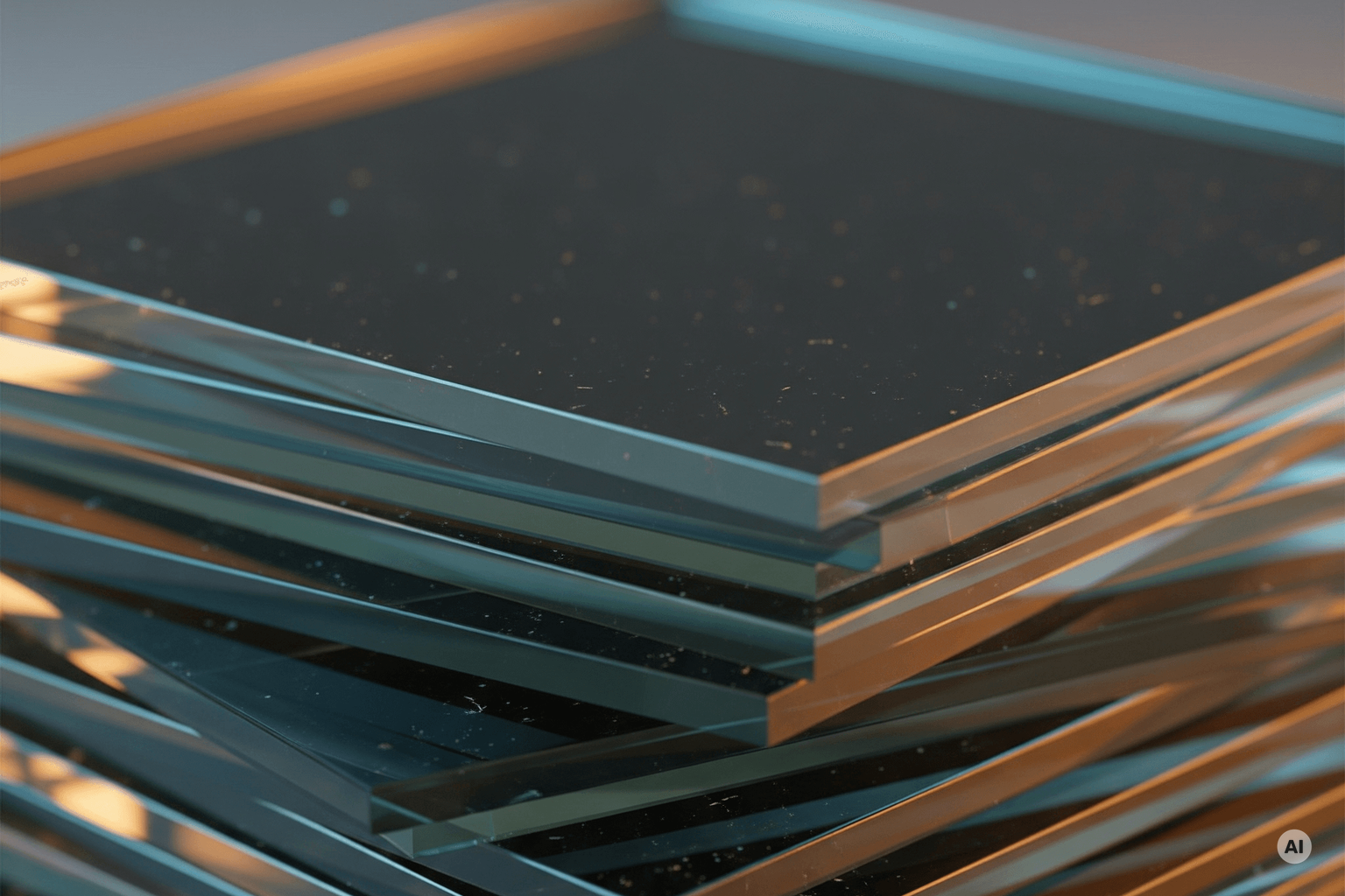 Multiple glass panes on top of each other (KI-generiert)