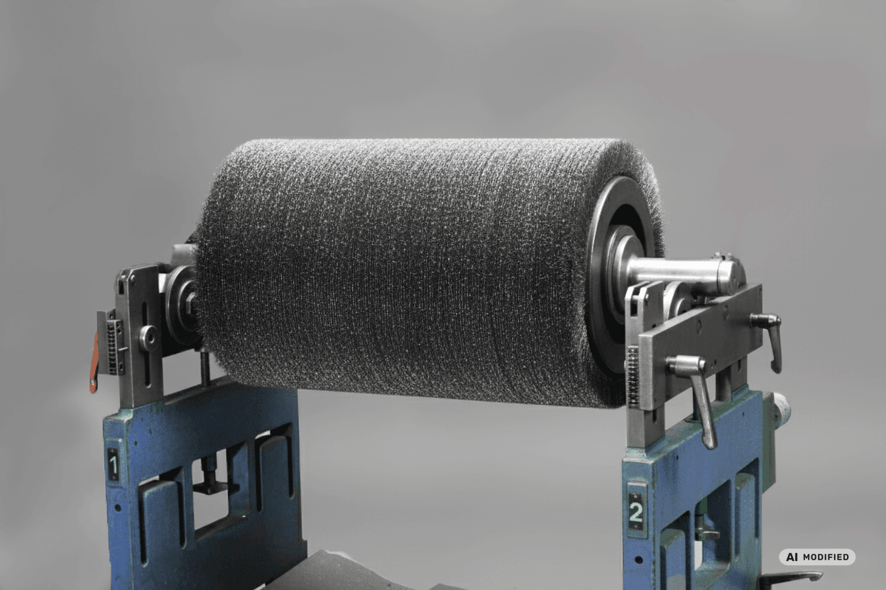 Polishing brushes for steel strip processing (AI-modified)