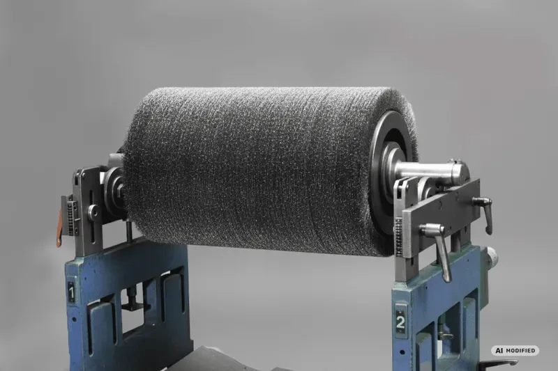 Polishing brush with fine corrugated iron wires (AI-modified)