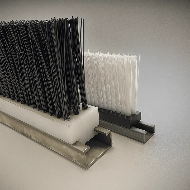 Strip brushes for c-rails
